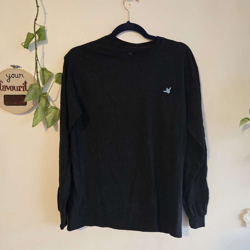 Krooked Black Long Sleeve Shirt with Embroidered Logo